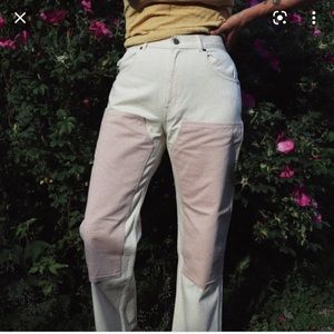 NWOT Size 5 Rudy Jude Peach white jeans